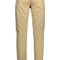 Beige Cotton Men's Slim Pant