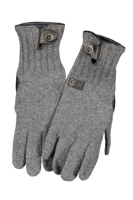 Gray Wool Men Glove
