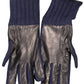 Blue Wool Men Glove