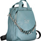 Blue Polyurethane Women Backpack
