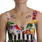 Elegant Patchwork Mini Dress in Vibrant Multicolor
