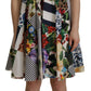 Elegant Patchwork Mini Dress in Vibrant Multicolor