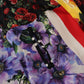 Multicolor Patchwork Silk Kaftan Robe
