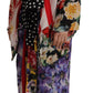 Multicolor Patchwork Silk Kaftan Robe
