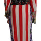 Multicolor Patchwork Silk Kaftan Robe
