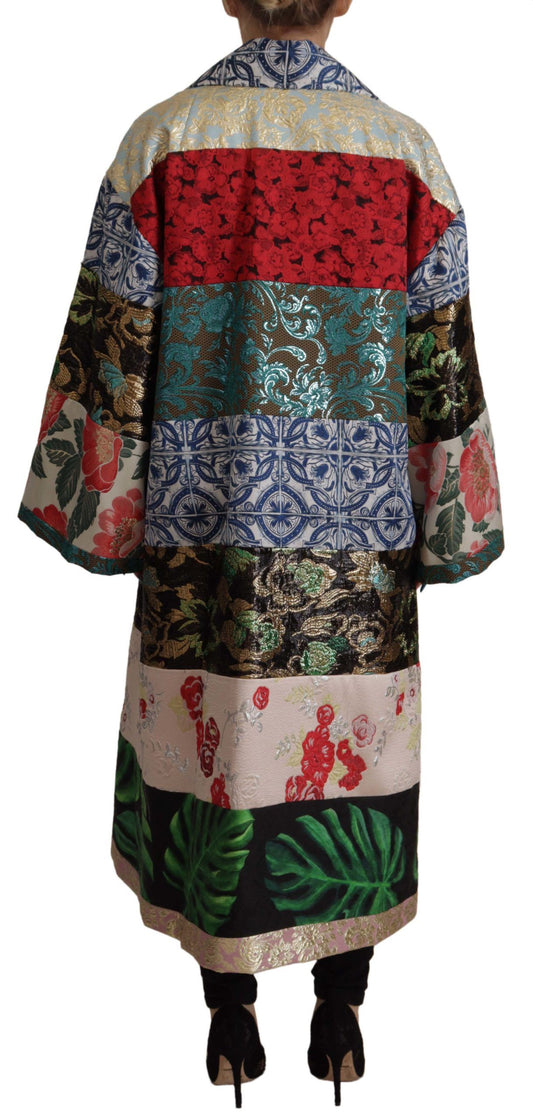 Multicolor Patchwork Oversized Coat