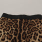 Leopard Print High Waist Hot Pants Shorts