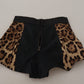 Leopard Print High Waist Hot Pants Shorts