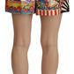High-Waist Majolica Floral Hot Pants
