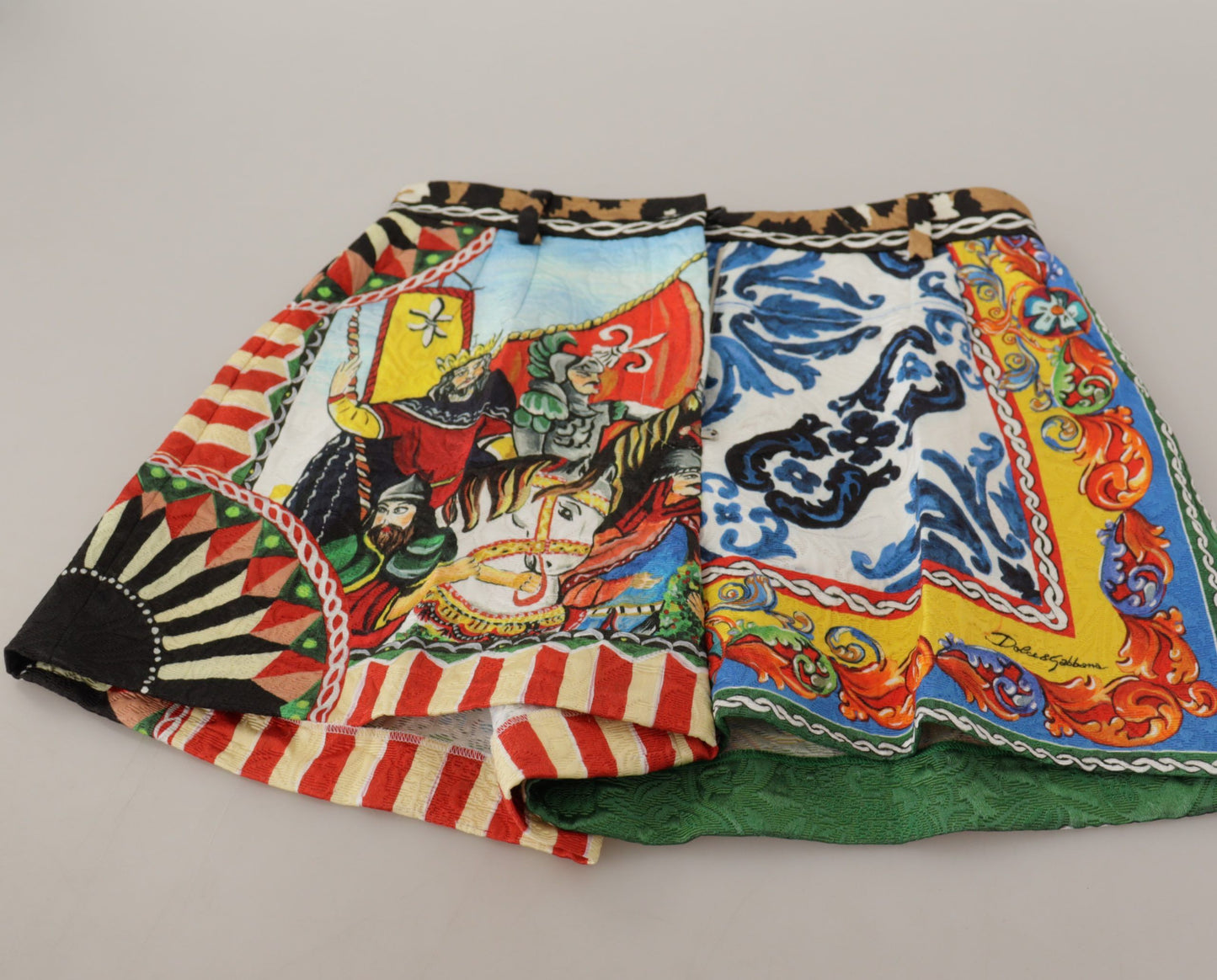 High-Waist Majolica Floral Hot Pants