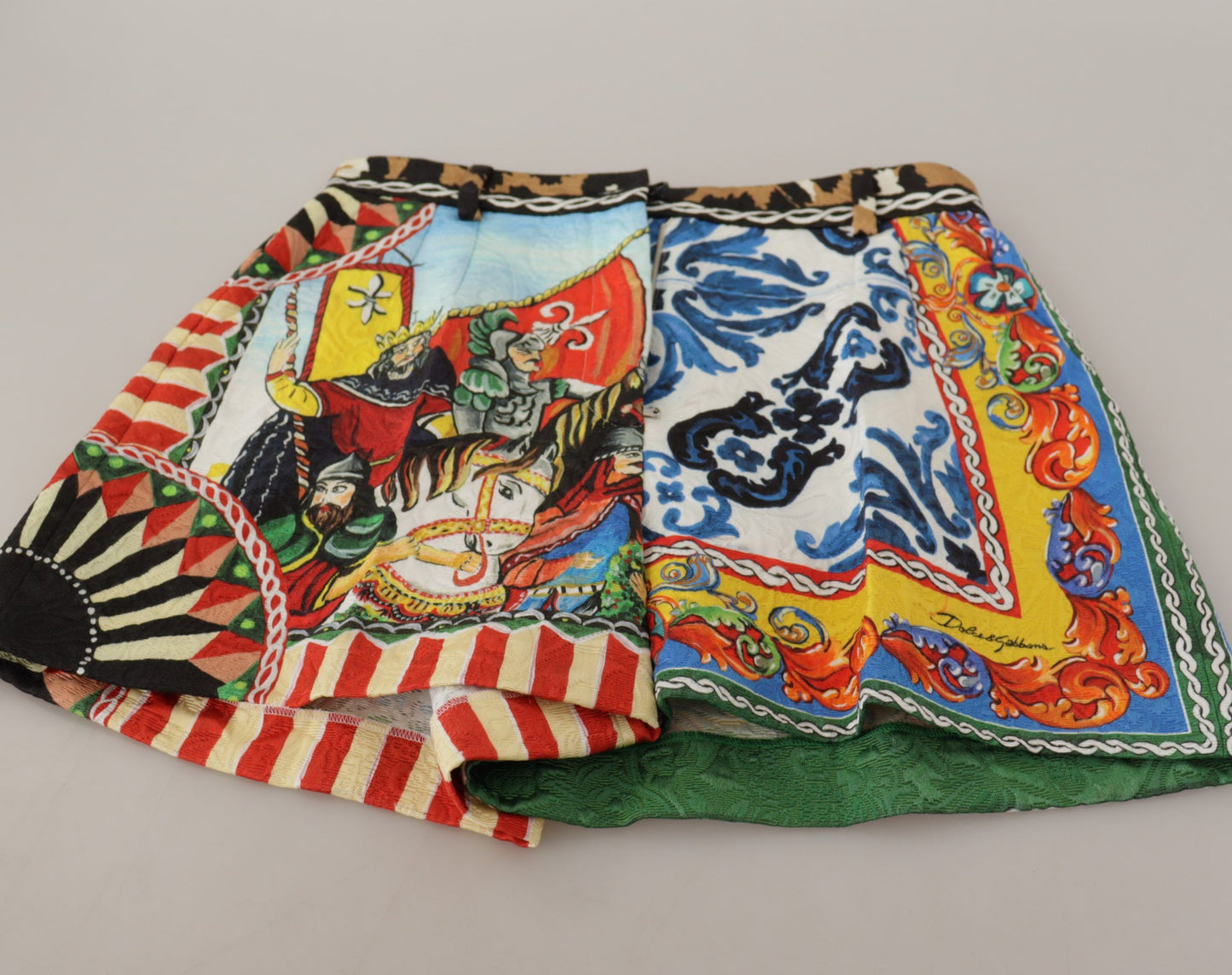 High-Waist Majolica Floral Hot Pants
