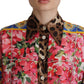 Elegant Silk Floral Print Blouse