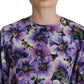 Elegant Floral Silk Long Sleeve Blouse