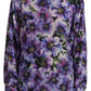 Elegant Floral Silk Long Sleeve Blouse