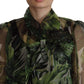 Elegant Green Banana Leaf Silk Blouse Top