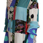 Elegant Multicolor Silk Floral Polka Dot Blouse