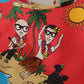 Red Multicolor Beach Motif Cotton T-Shirt