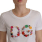 Elegant Short Sleeve Cotton Top with DG Button Detail