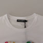 Elegant Short Sleeve Cotton Top with DG Button Detail