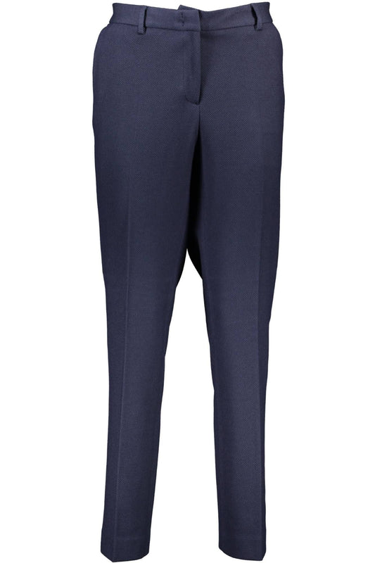 Blue Elastane Women Pant
