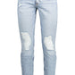 Light Blue Cotton Men Jeans