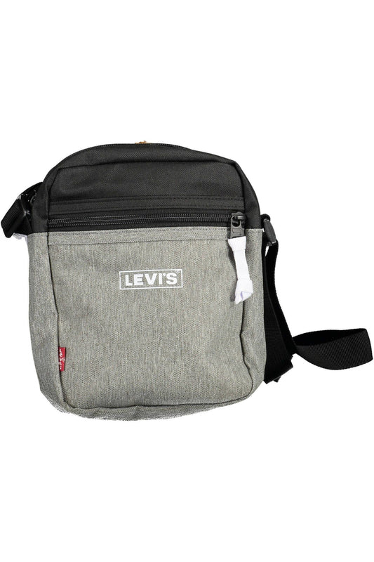 Gray Polyester Men Shoulder Bag