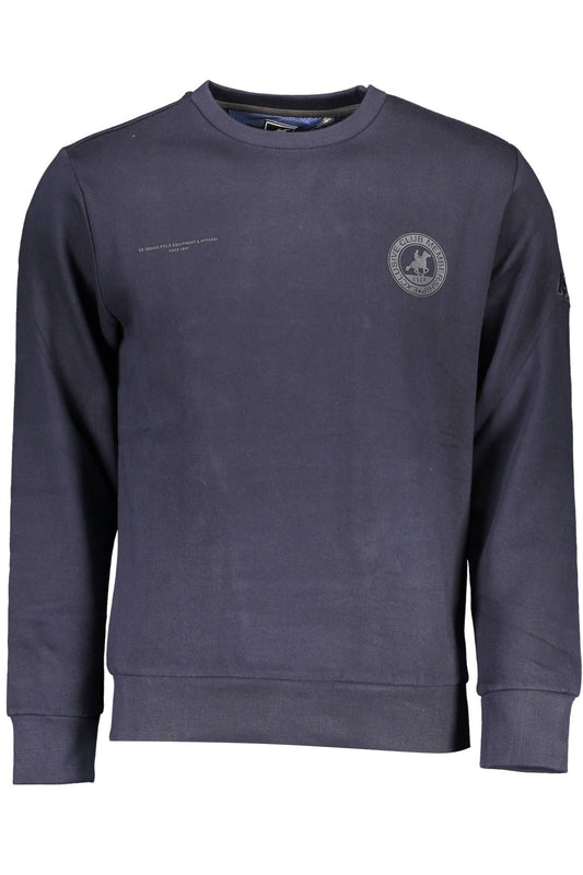 Blue Cotton Men Sweater