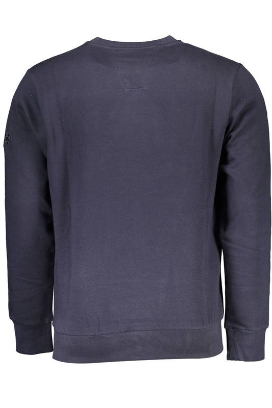 Blue Cotton Men Sweater