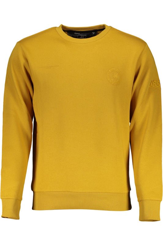 Yellow Cotton Men Sweater