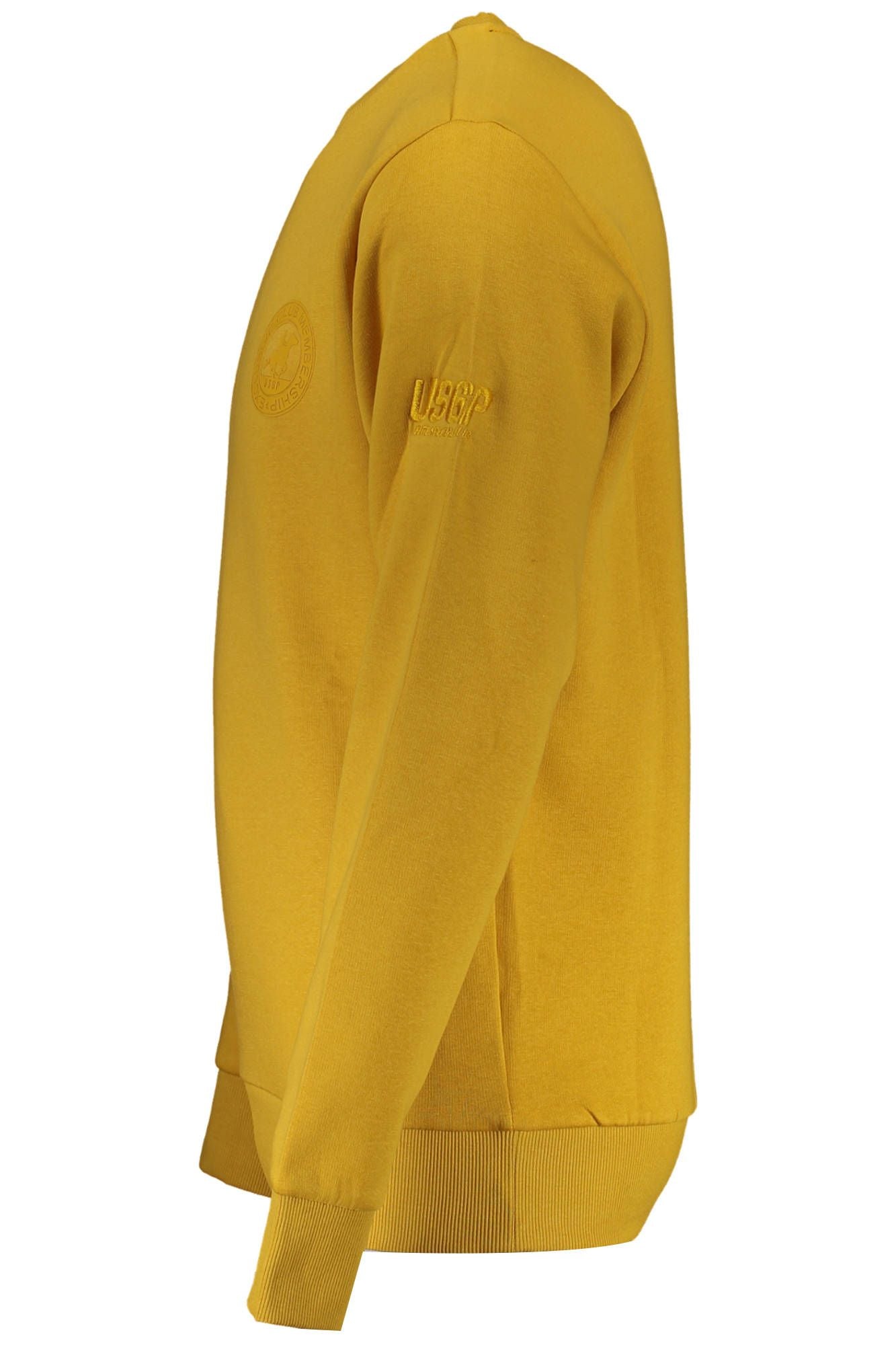 Yellow Cotton Men Sweater
