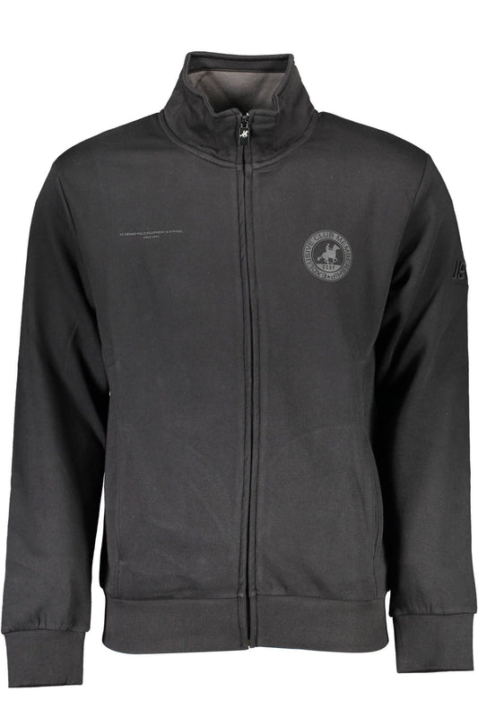 Black Cotton Men Sweater