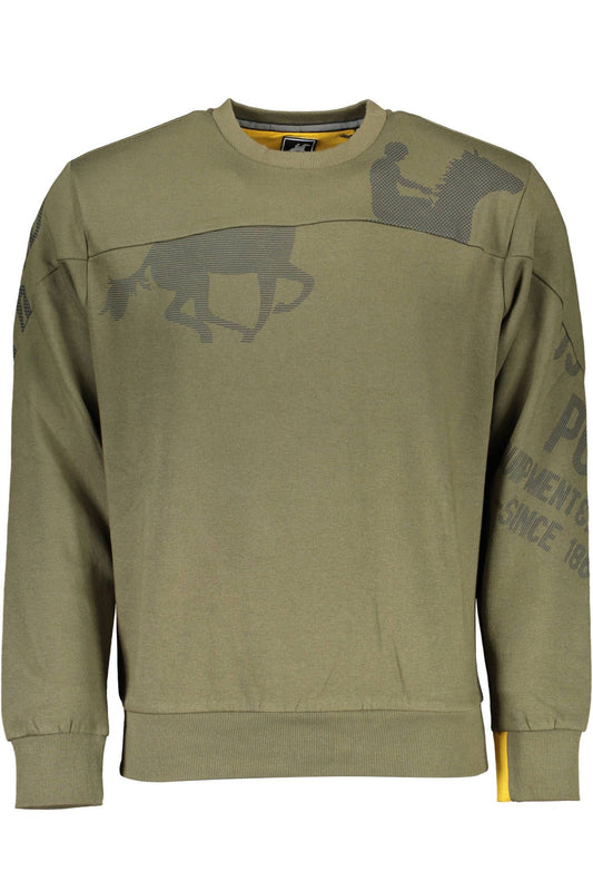 Green Cotton Men Sweater