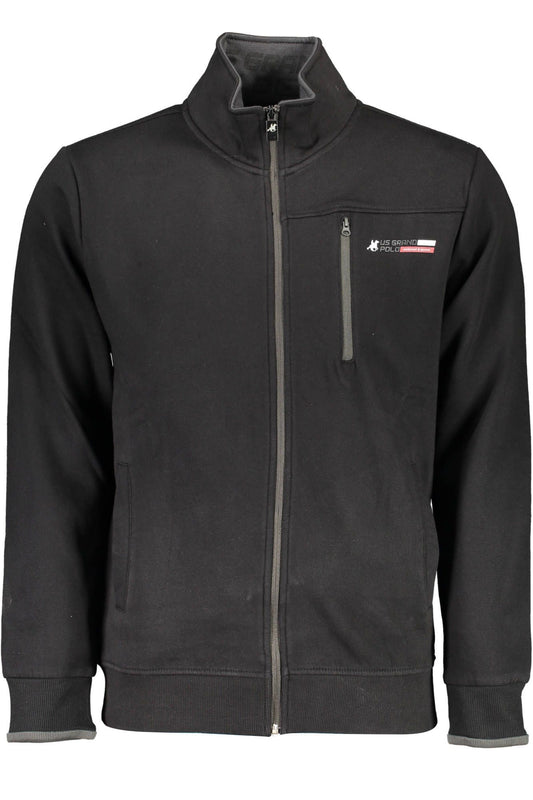 Black Cotton Men Sweater