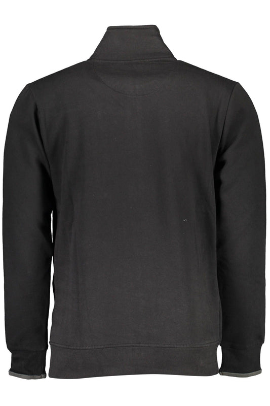 Black Cotton Men Sweater