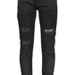 Black Cotton Men Slim Jean