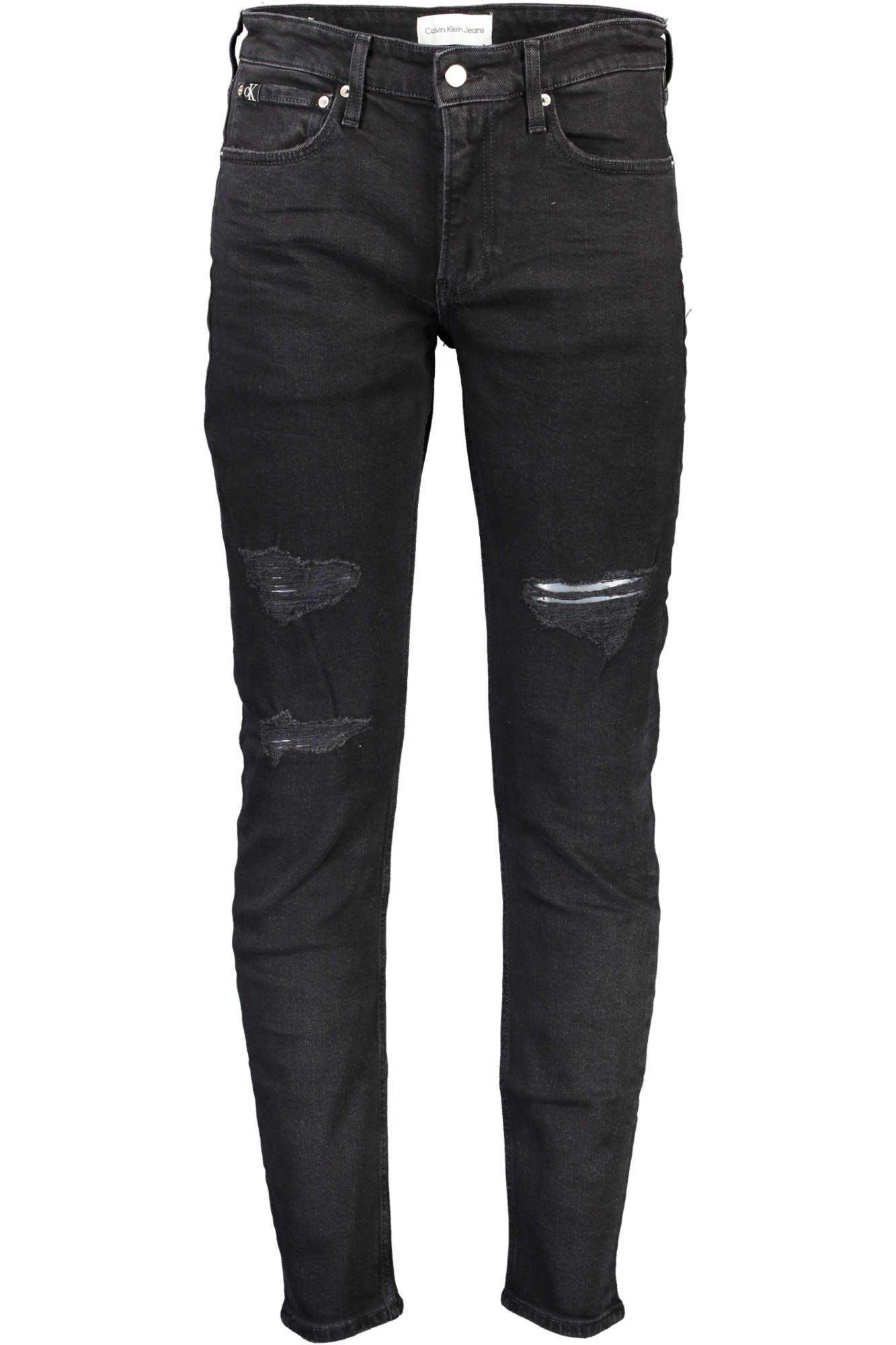 Black Cotton Men Slim Jean
