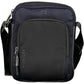 Blue Polyurethane Men Shoulder Bag