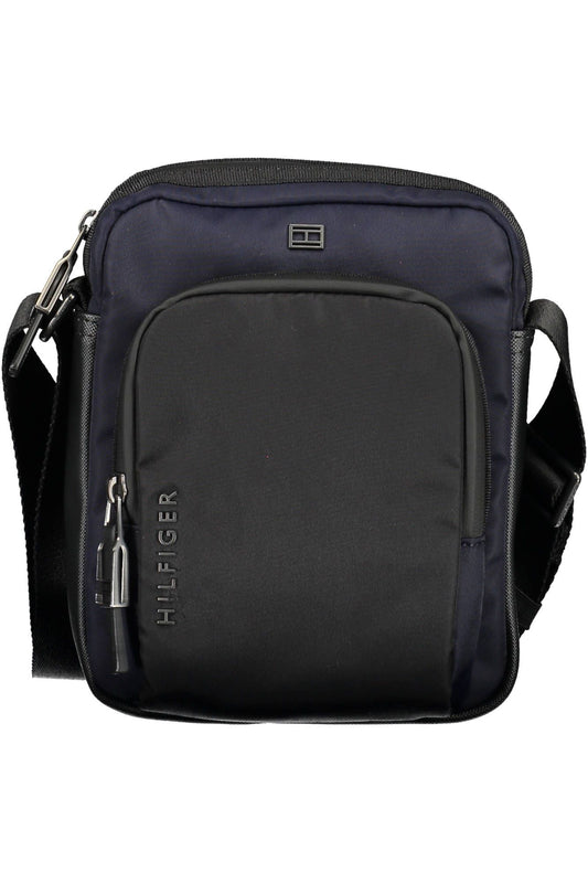 Blue Polyurethane Men Shoulder Bag