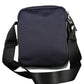 Blue Polyurethane Men Shoulder Bag
