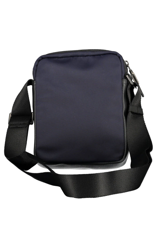 Blue Polyurethane Men Shoulder Bag