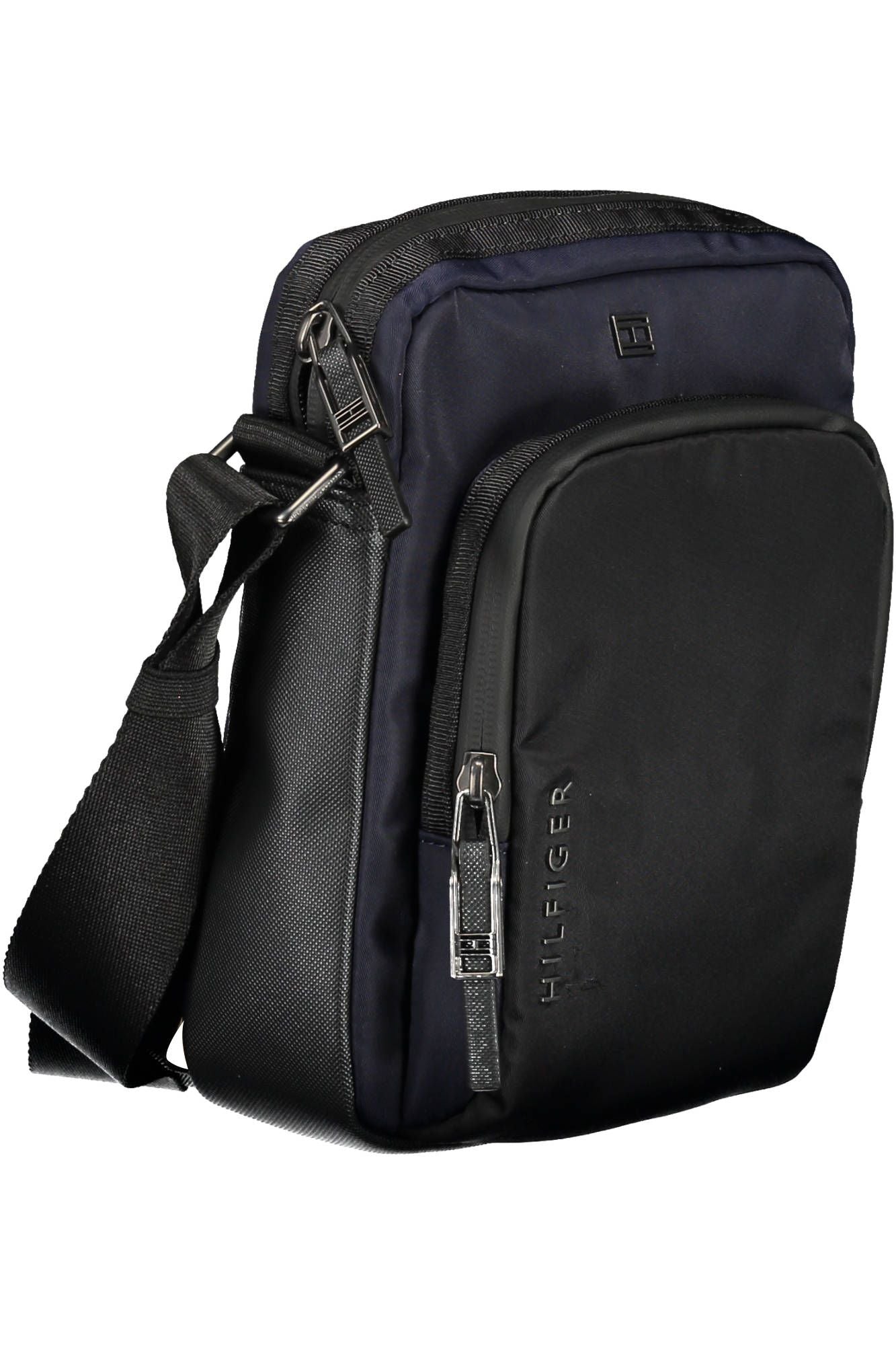 Blue Polyurethane Men Shoulder Bag