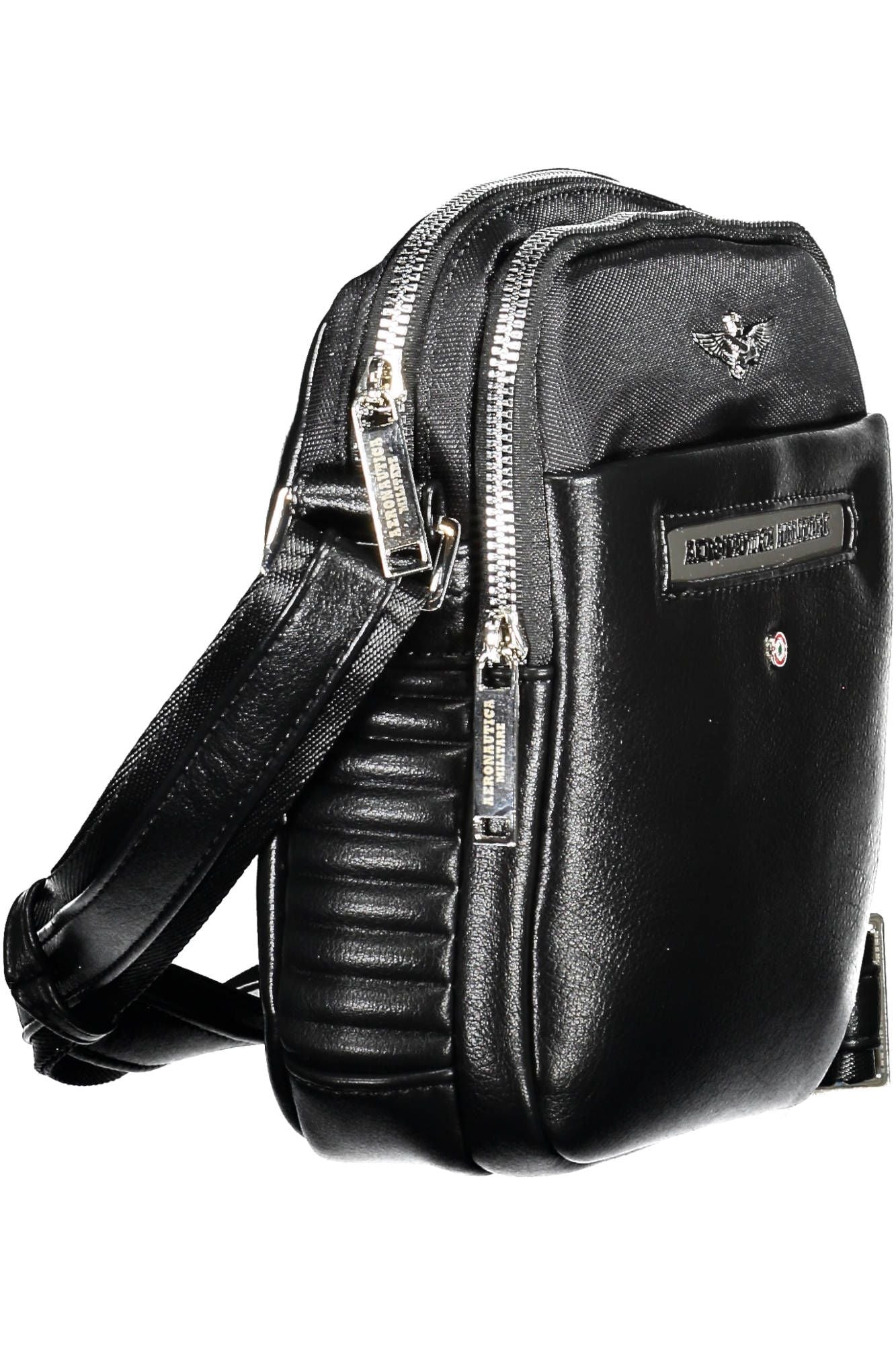 Black Polyester Men Shoulder Bag