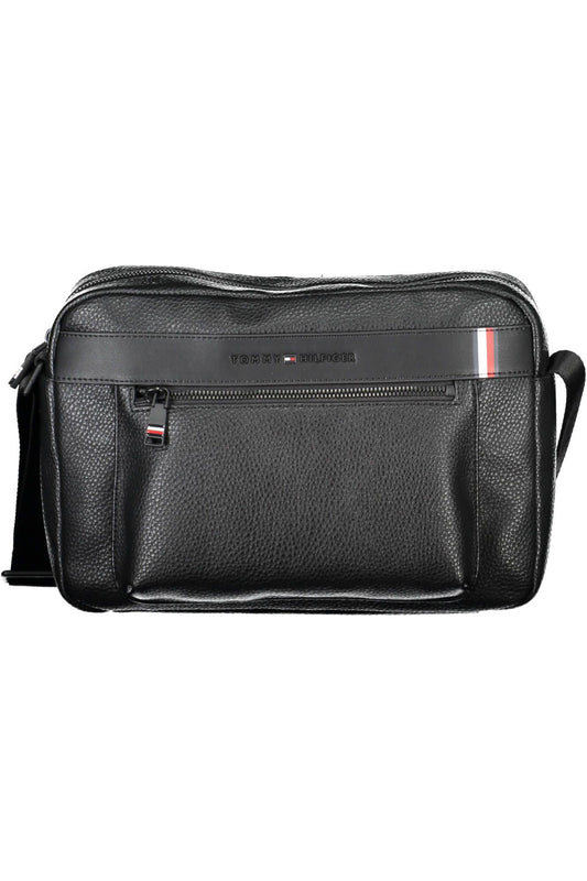 Black Polyurethane Men Shoulder Bag