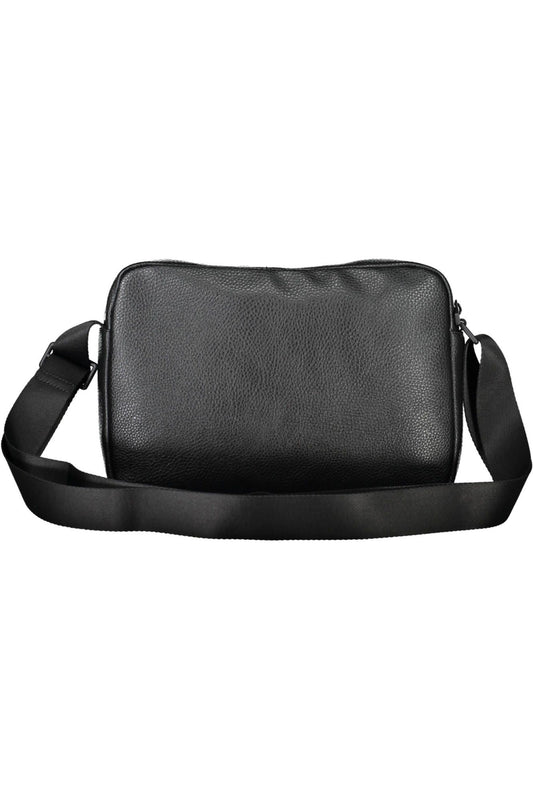Black Polyurethane Men Shoulder Bag