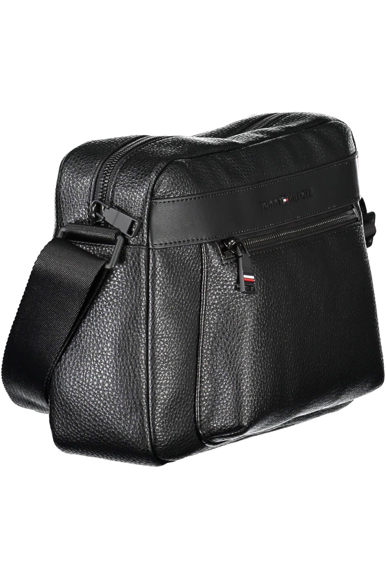 Black Polyurethane Men Shoulder Bag