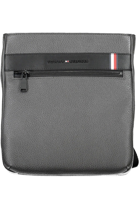 Gray Polyurethane Men Shoulder Bag