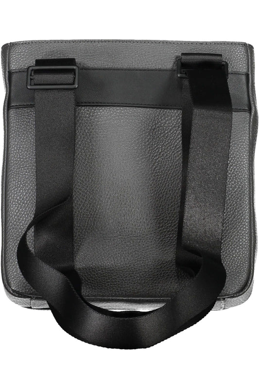 Gray Polyurethane Men Shoulder Bag