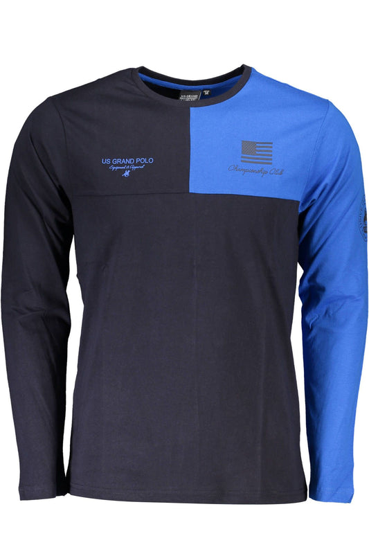 Blue Cotton Men T-Shirt