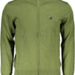 Green Cotton Men Sweater Turtleneck Long Sleeve