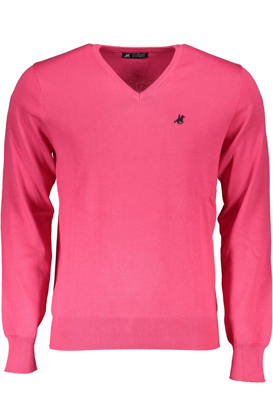 Pink Cotton Men Sweater